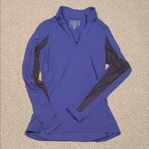 Purple and Black Long Sleeve Women's Quarterzip Top